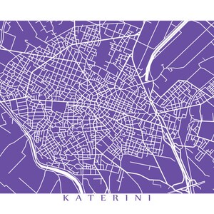 Katerini, Greece Map Print Κατερίνη image 3