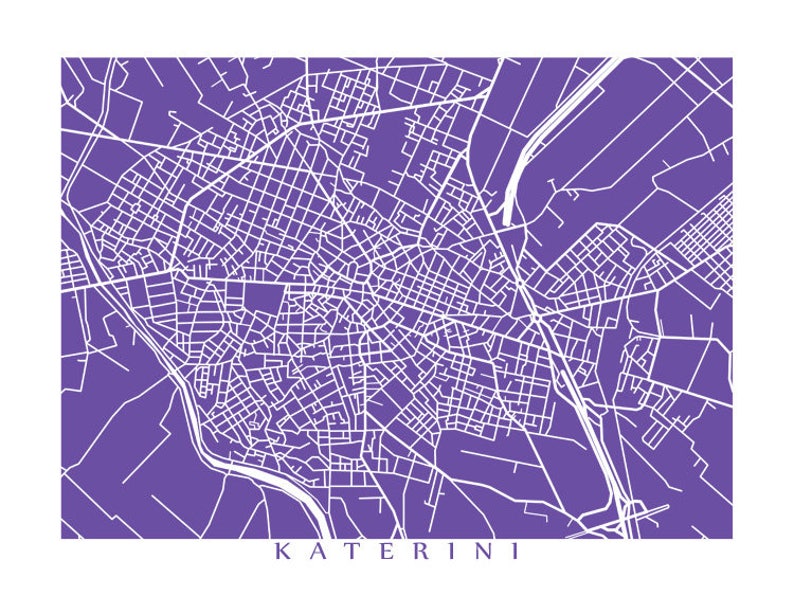 Katerini, Greece Map Print Κατερίνη image 3
