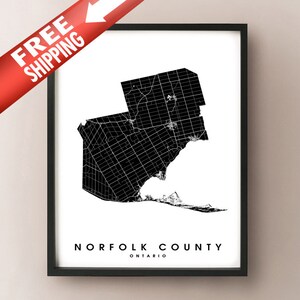 Norfolk County, ON - City Limits Map Print