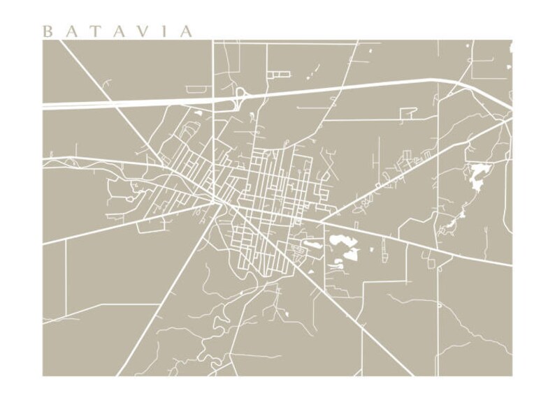 Batavia NY Map Print New York | Etsy