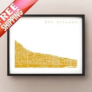 Bay Village Karte - Ohio Posterdruck