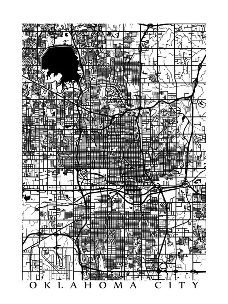 Oklahoma City Map Print | Etsy