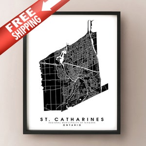 St. Catharines, ON - Impresión de mapas de límites de la ciudad