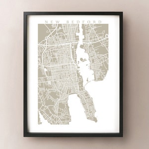 New Bedford Map Print - Massachusetts Poster