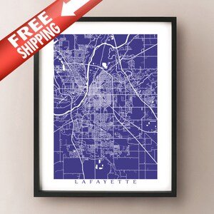 Lafayette, IN Karte Kunstdruck