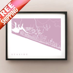 Seaside, FL Map Print - Seaside and Seagrove Beach, Florida Poster