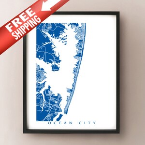 Ocean City, MD Carte - Maryland, USA Art Poster Print