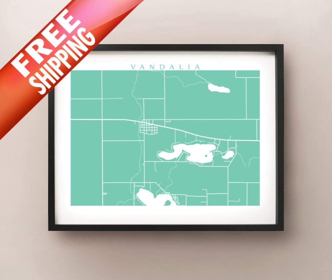 Vandalia, MI Map Michigan Poster Etsy
