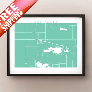 Vandalia, MI Karte - Michigan Poster