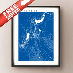 Whistler, BC Map Print - Cartel de Blackcomb