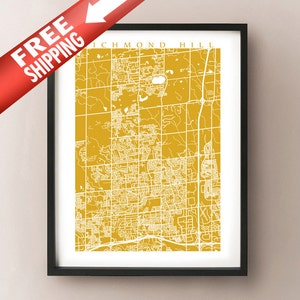 Richmond Hill Karte Print - Ontario, Kanada Kunst poster
