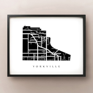 Carte de Yorkville - Toronto Neighbourhood Art Print
