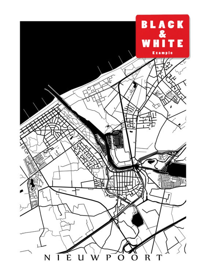 Nieuwpoort Map Print Belgium Poster Nieuport