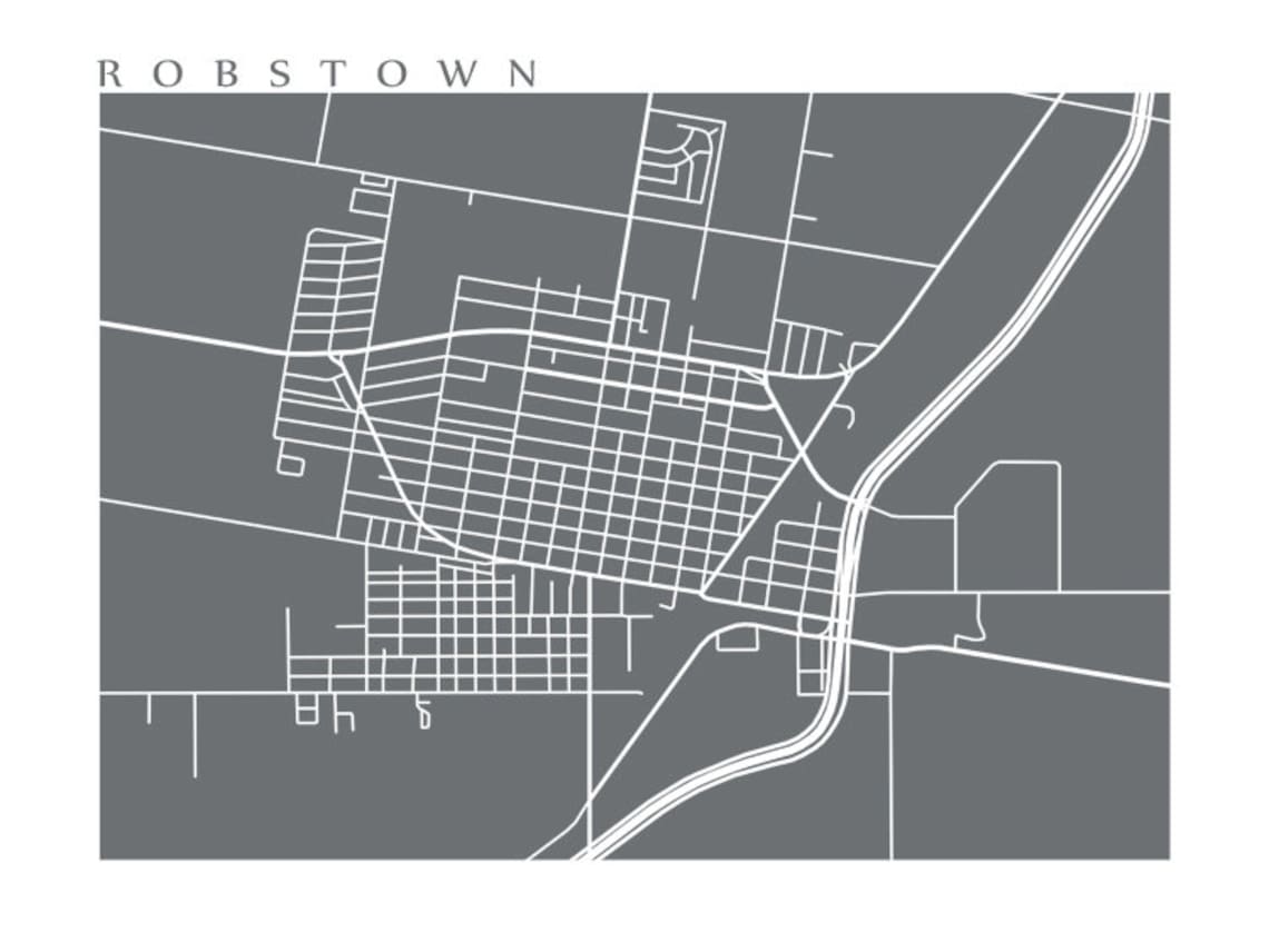 Robstown TX Map Print Texas Poster Etsy