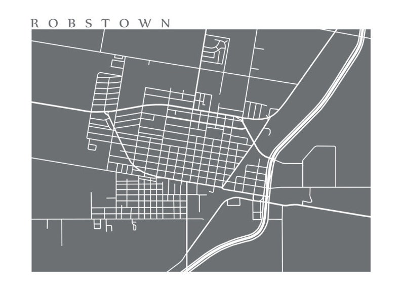 Robstown TX Map Print Texas Poster Etsy