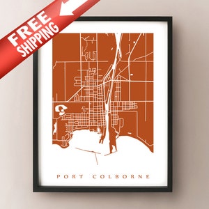 Port Colborne, ON Map - Kanada Wandkunst - Ontario - Niagara Region