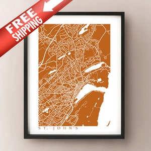 Carte de St. John's - Affiche de Terre-Neuve