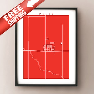 Pelly, SK Carte Imprimer - Affiche de la Saskatchewan