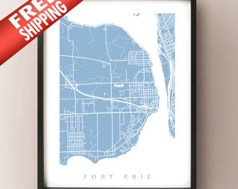 Fort Erie, ON Mappa - Canada Wall Art - Ft Erie, Ontario - Regione del Niagara