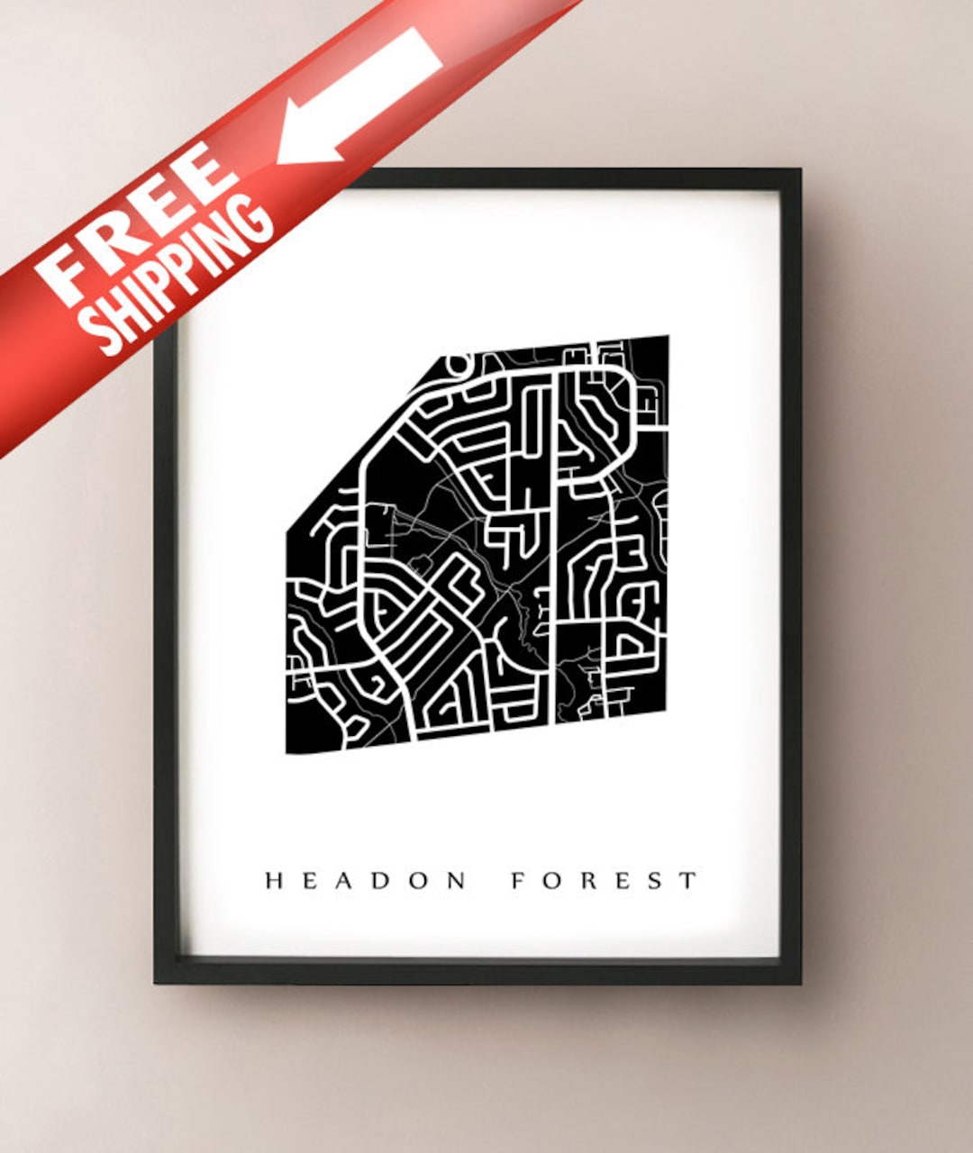 Headon Forest Map Burlington, ON Neighbourhood Art Print Etsy