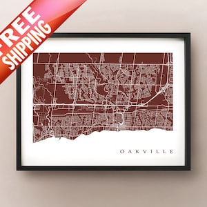 Oakville Kaart Print - Ontario Art Poster