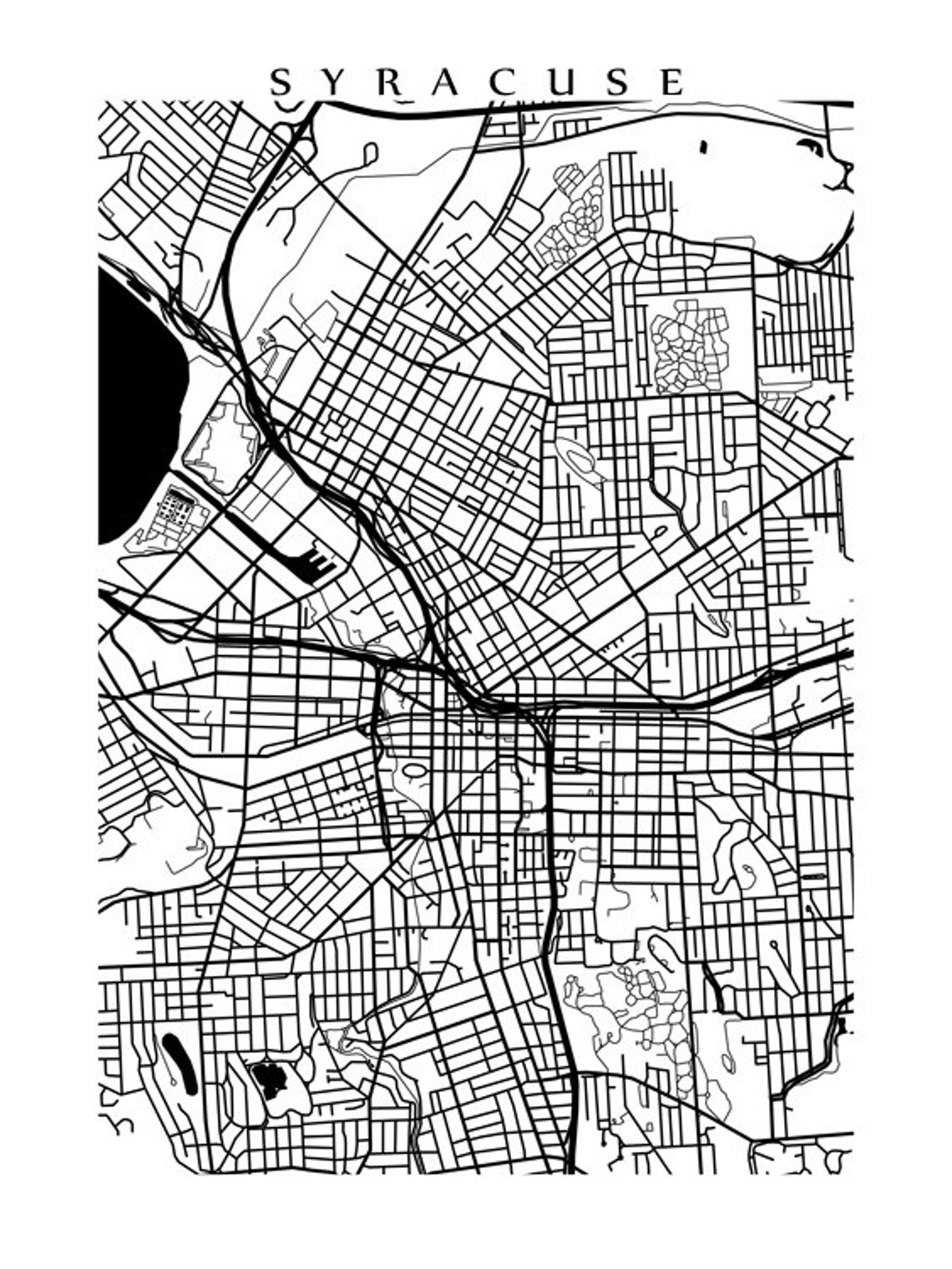 Syracuse Map Print New York Poster - Etsy