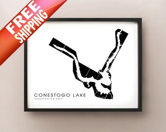 Conestogo Lake Naturschutzgebiet - Ahornton, Ontario Karte Druck