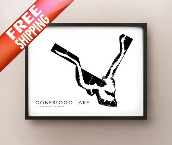 Conservation Areas Ontario Map Conestogo Lake Conservation Area Mapleton Ontario Map Print | Etsy