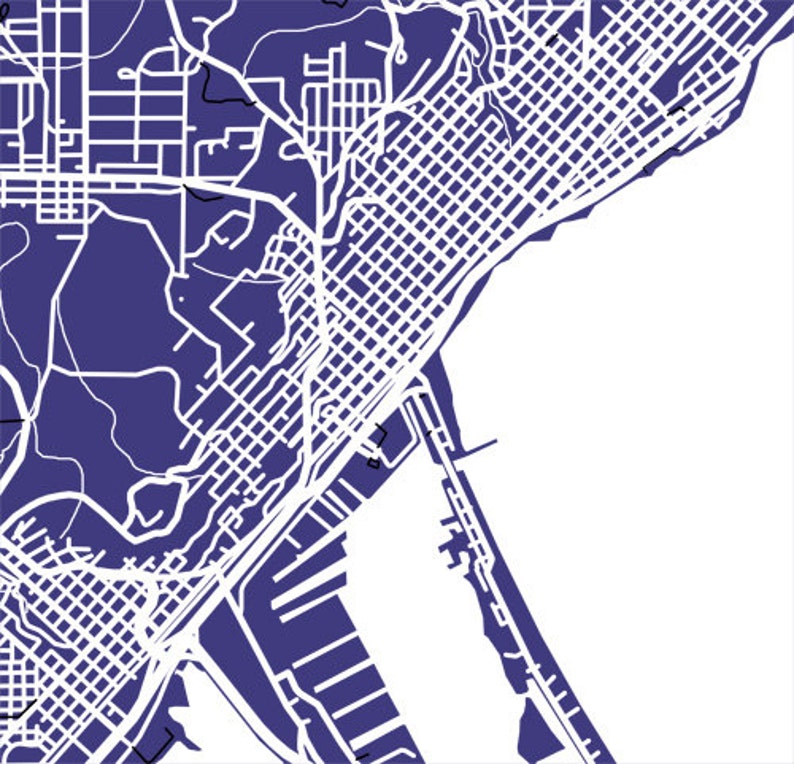 Duluth Map Print Minnesota Poster Etsy