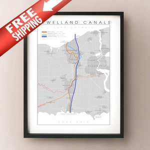 Mapa histórico de Welland Canals - Niagara, Ontario, Canadá