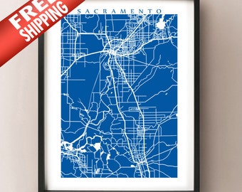 Sacramento Area Map - Sacramento County, California Poster Print