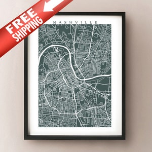 Nashville Map Print - Davidson County, Tennessee Poster Art
