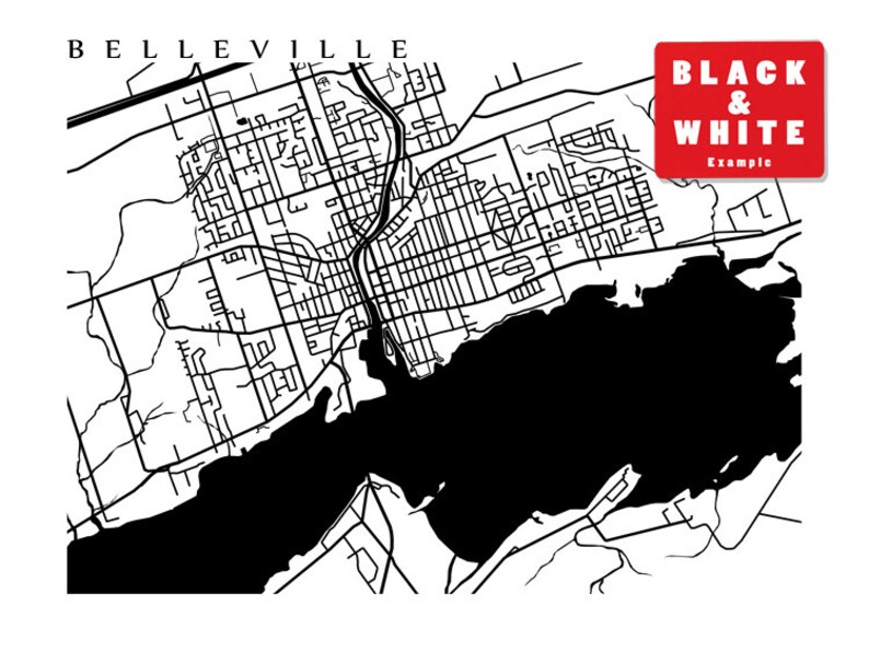 Belleville Map Print Ontario Poster Choose Your Size and Etsy