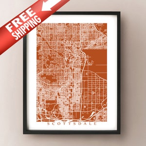 Scottsdale, AZ Karte Drucken - Arizona Poster
