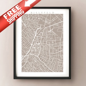 Bielefeld Karte - Deutschland Poster Druck