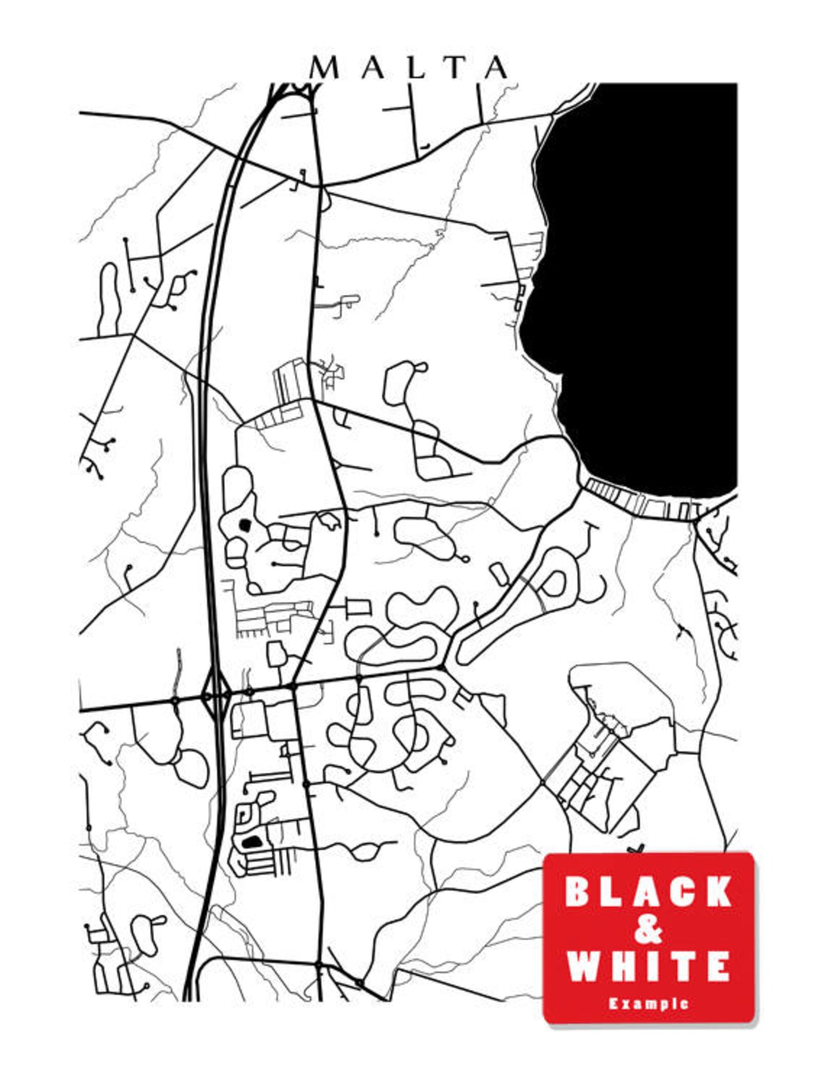 Malta NY Map Print Upstate New York Etsy UK