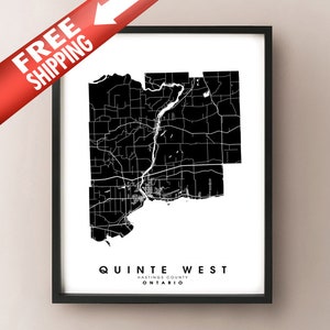 Quinte West, ON - Stadsgrenzen Kaart Afdrukken