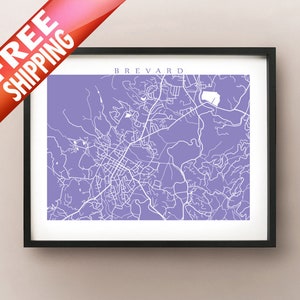 Brevard, NC Karte Druck - North Carolina Poster