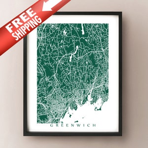 Greenwich, CT Karte drucken