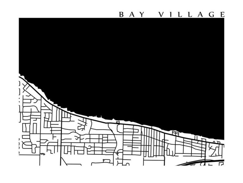 Bay Village Map Ohio Poster Print Etsy