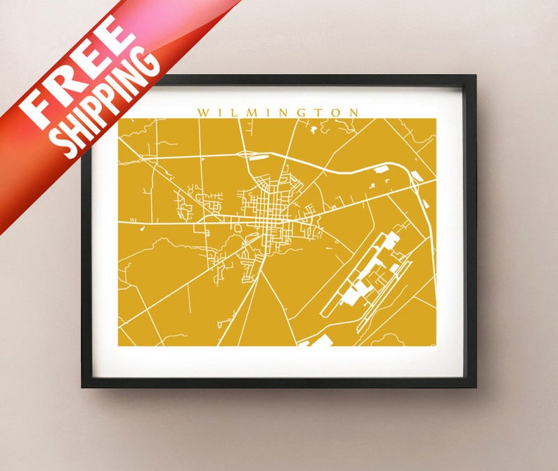 OH Map Ohio Poster Print Wilmington
