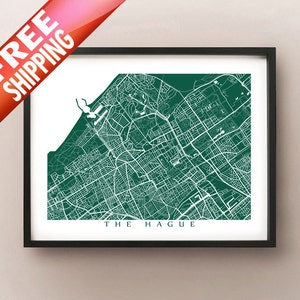 Carte Den Haag - Personnaliser la couleur et la taille - Netherlands Art - The Hague Poster - Holland Print - Nederlands