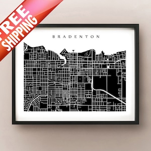 Bradenton Kaart Print - Florida Poster