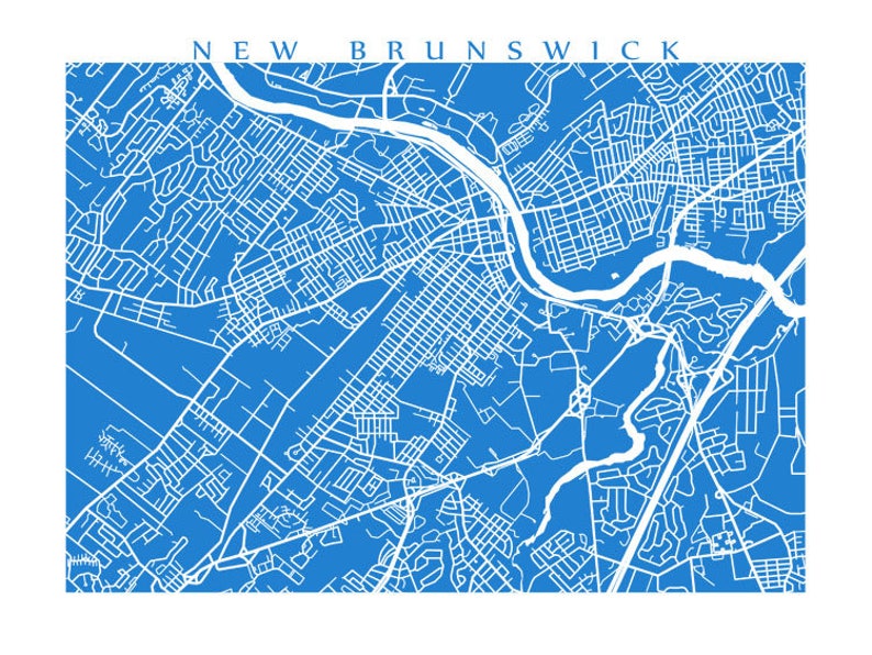 New Brunswick NJ Map Art New Jersey Poster Print | Etsy
