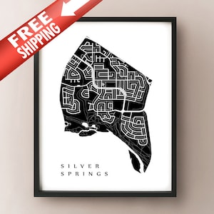 Carte de Silver Springs - Calgary Neighbourhood Art Print