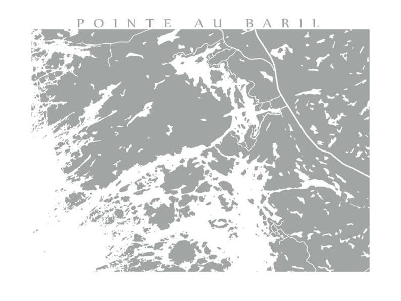 Pointe Au Baril Map Print Ontario Art Canada Poster Etsy