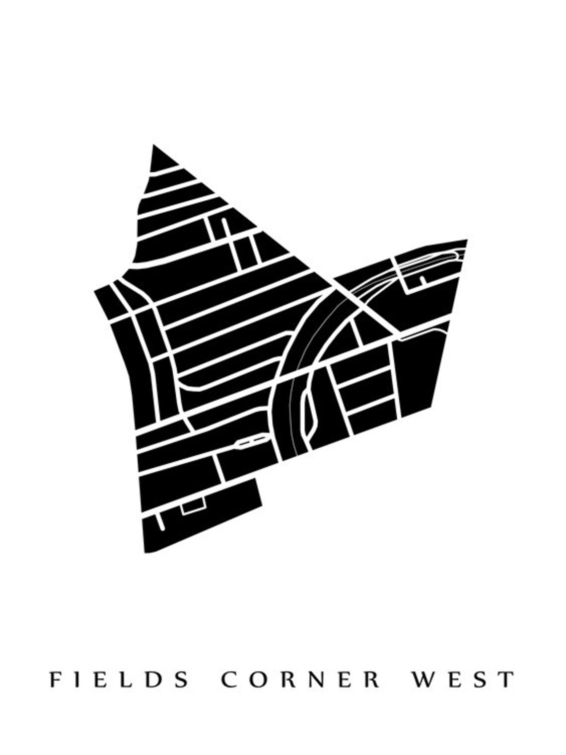 Fields Corner West Neighborhood Map Print Boston Etsy