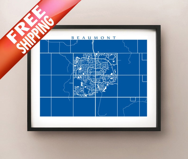 Beaumont AB Map Print Alberta Poster Modern Home Decor Etsy