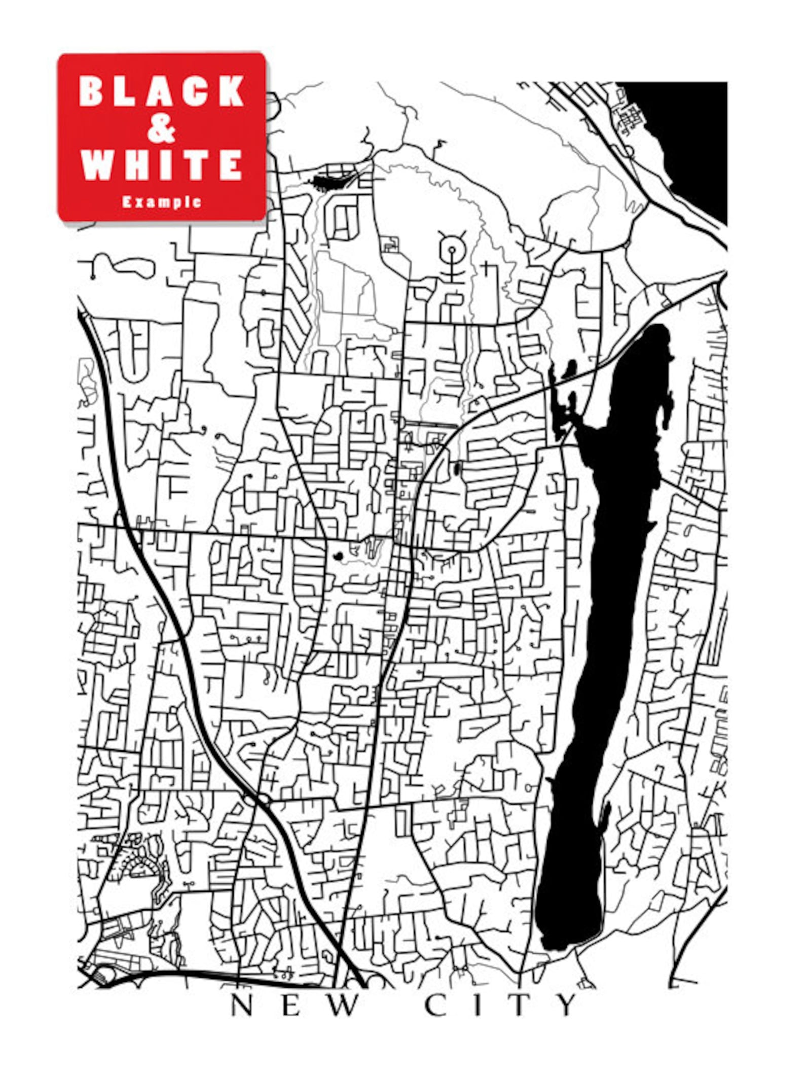 New City Clarkstown NY Map Print Rockland County New York Etsy