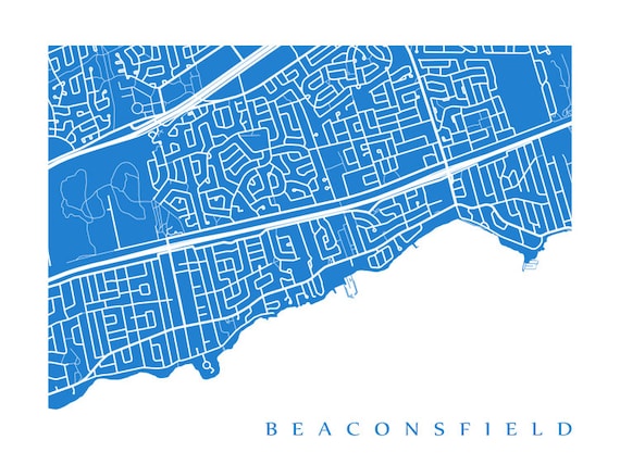 Map Of Beaconsfield Quebec Beaconsfield Quebec Map Print | Etsy Norway